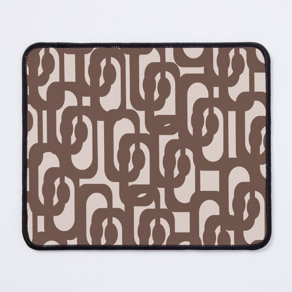 Item preview, Mid Century Modern Abstract Geometric Loops Pattern in Brown designed and sold by kierkegaard.