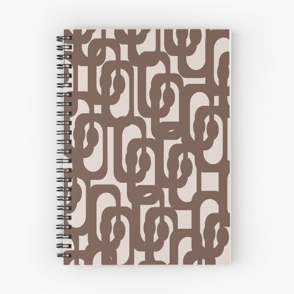 Item preview, Mid Century Modern Abstract Geometric Loops Pattern in Brown designed and sold by kierkegaard.