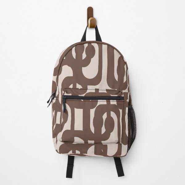 Item preview, Mid Century Modern Abstract Geometric Loops Pattern in Brown designed and sold by kierkegaard.