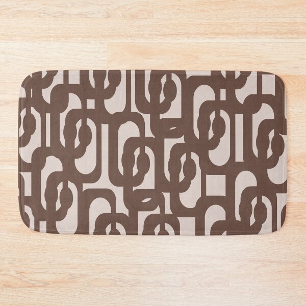 Item preview, Mid Century Modern Abstract Geometric Loops Pattern in Brown designed and sold by kierkegaard.