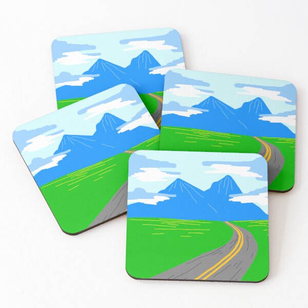 Item preview, Minimalist Road to Blue Mountain Drawing designed and sold by AlpineVortex.
