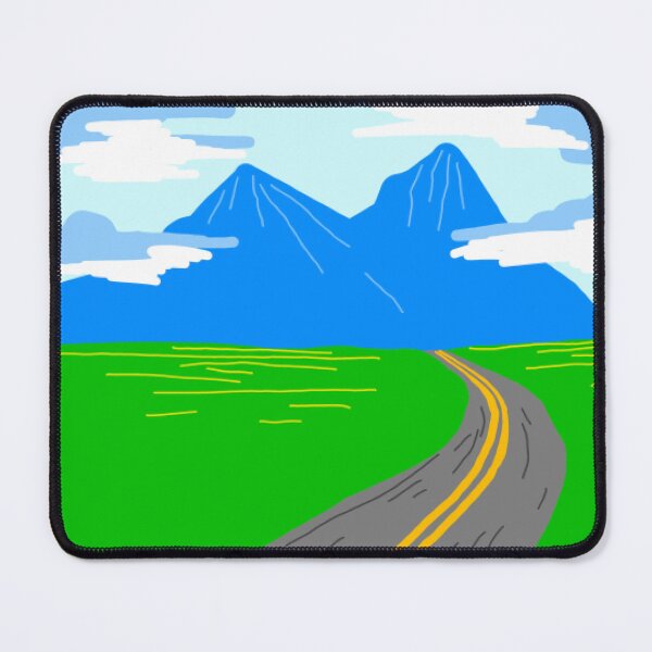 Item preview, Minimalist Road to Blue Mountain Drawing designed and sold by AlpineVortex.