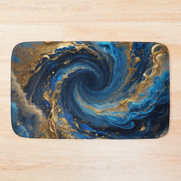 Item preview, Blue Gold Abstract Fluid Swirl designed and sold by Pioneer Spirit Market.