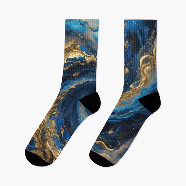 Item preview, Blue Gold Abstract Fluid Swirl designed and sold by Pioneer Spirit Market.