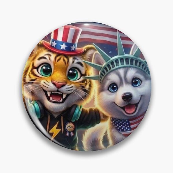 Item preview, 4th of July AI Human Art — Tiger Wolf Pup 250 Years Freedom — NeoTigLuna designed and sold by NeoTigLuna.