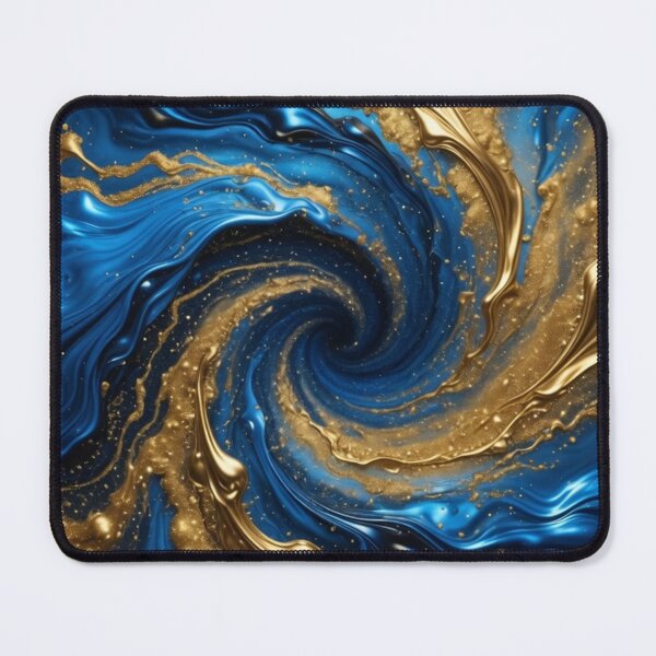 Item preview, Blue Gold Metallic Fluid Swirl designed and sold by Pioneer Spirit Market.