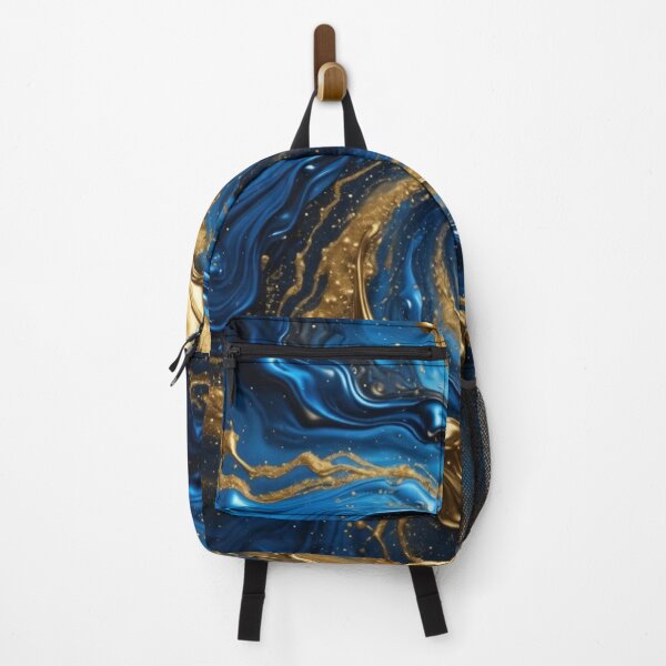 Item preview, Blue Gold Metallic Fluid Swirl designed and sold by Pioneer Spirit Market.
