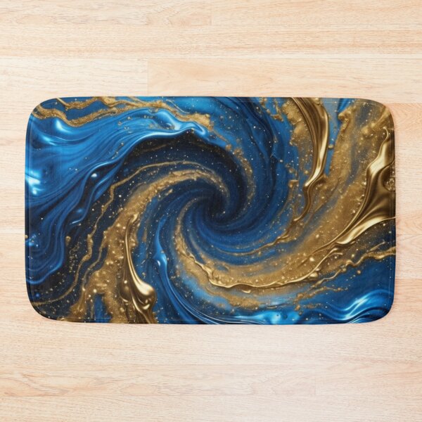 Item preview, Blue Gold Metallic Fluid Swirl designed and sold by Pioneer Spirit Market.