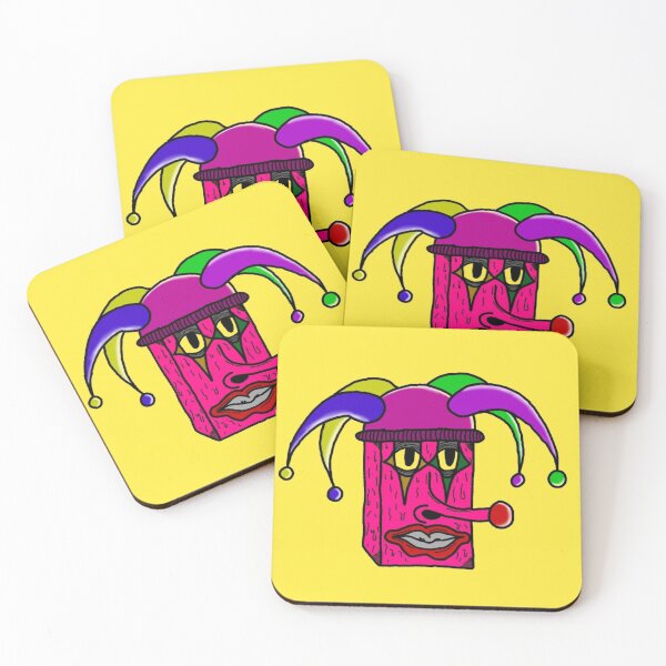Item preview, Surreal Pink Jester Block Character Graphic designed and sold by AlpineVortex.