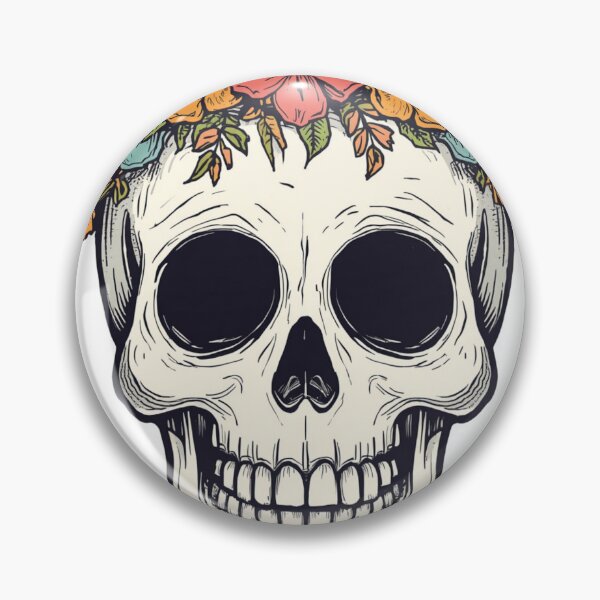 Item preview, Skull with flowers designed and sold by Oorviart.