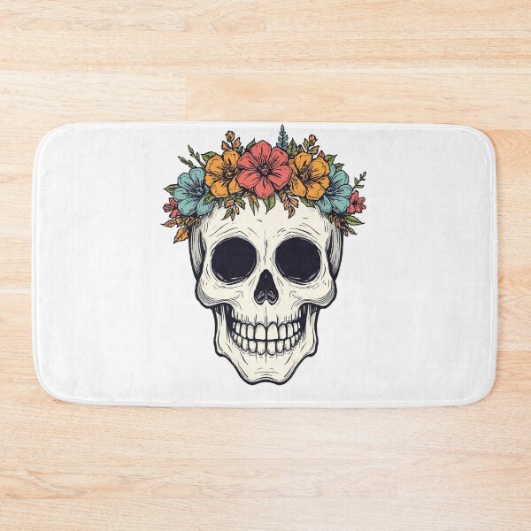 Item preview, Skull with flowers designed and sold by Oorviart.