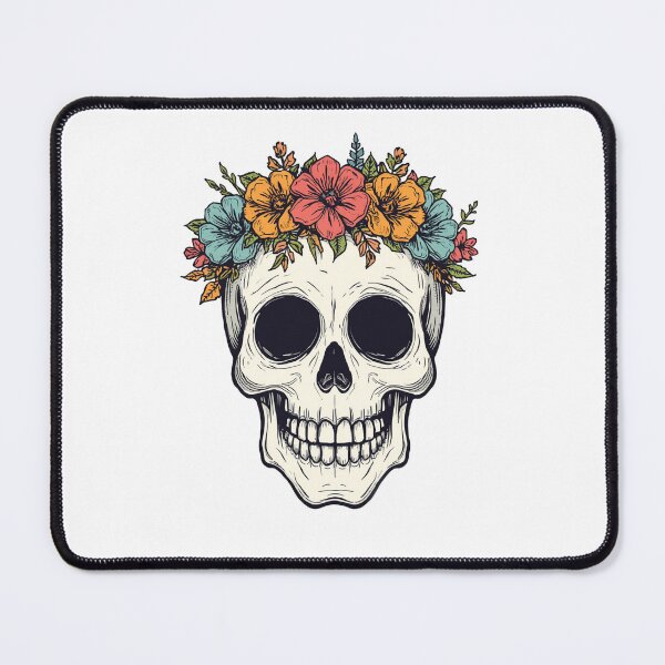 Item preview, Skull with flowers designed and sold by Oorviart.