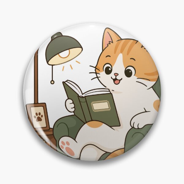 Item preview, Library Cat Reading Book Cute Cat Lover Illustration designed and sold by banglalook.