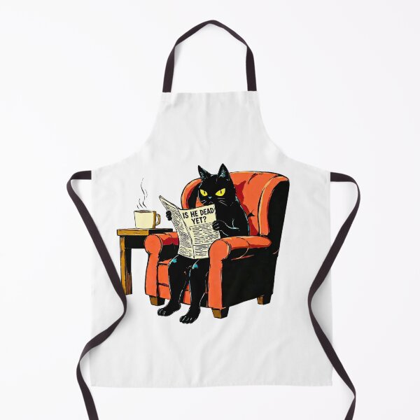 Item preview, Is He Dead Yet Black Cat Dark Humor Coffee Meme designed and sold by LunaMagicStudio.