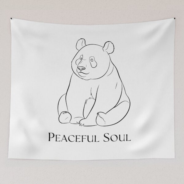 Item preview, Minimalist Panda Peaceful Soul Cute Line Art designed and sold by Orviona.