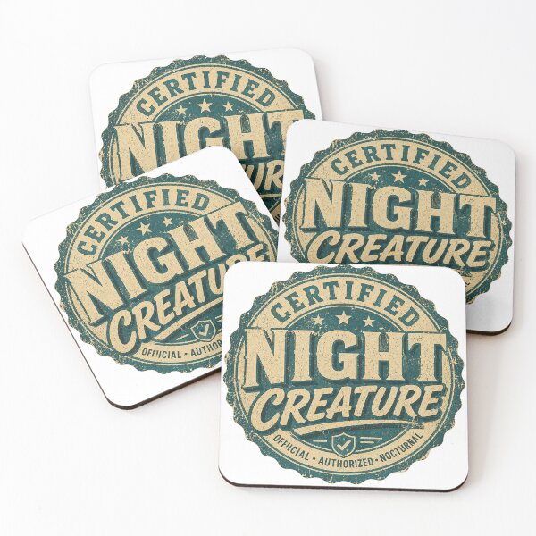 Item preview, Certified Night Creature - Funny Night Shift Worker Retro Badge designed and sold by JustResultsCo.