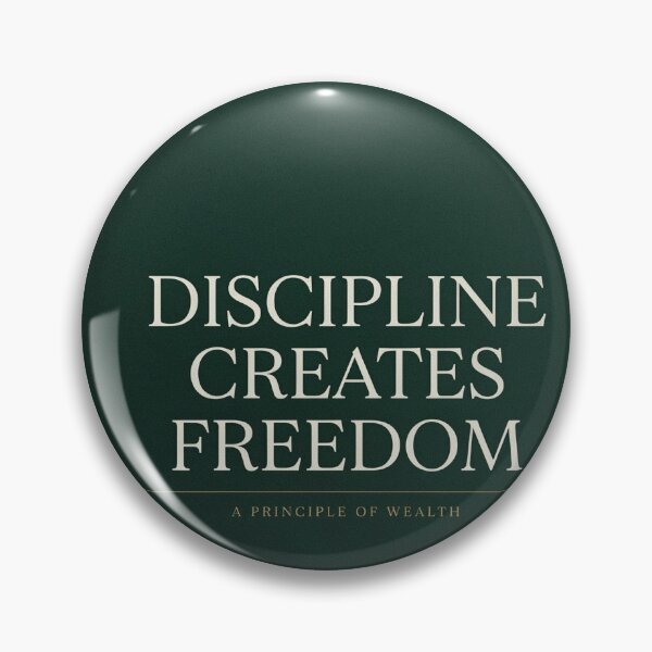 Item preview, Discipline Creates Freedom | Luxury Dark Green Wealth Quote Print | Minimalist Finance Motivation Poster designed and sold by Zaramodo.