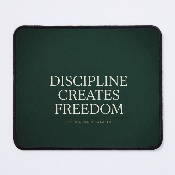 Item preview, Discipline Creates Freedom | Luxury Dark Green Wealth Quote Print | Minimalist Finance Motivation Poster designed and sold by Zaramodo.