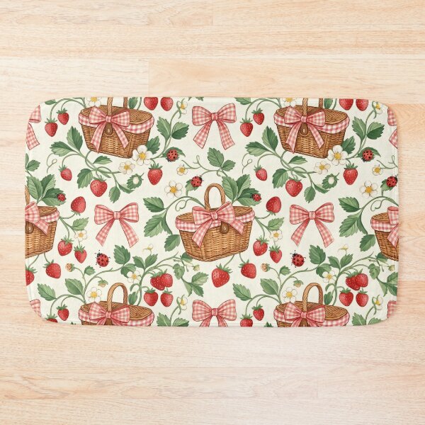 Item preview, Strawberry Patch Picnic Seamless Pattern designed and sold by MoonwoodStudio.