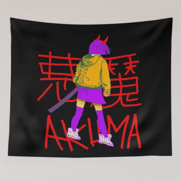 Item preview, Akuma — Demon Horns Street Samurai | Japanese Streetwear Art Tee designed and sold by GrasswormSprout.