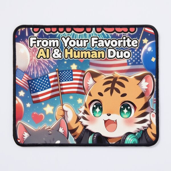 Item preview, Happy 250th America Cute Tiger Wolf Cub — AI Human 4th of July — NeoTigLuna designed and sold by NeoTigLuna.