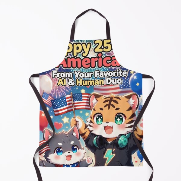 Item preview, Happy 250th America Cute Tiger Wolf Cub — AI Human 4th of July — NeoTigLuna designed and sold by NeoTigLuna.