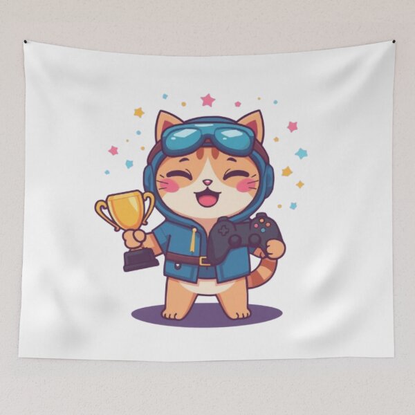 Item preview, Cat Powered Gaming Sticker designed and sold by Stylestickers55.