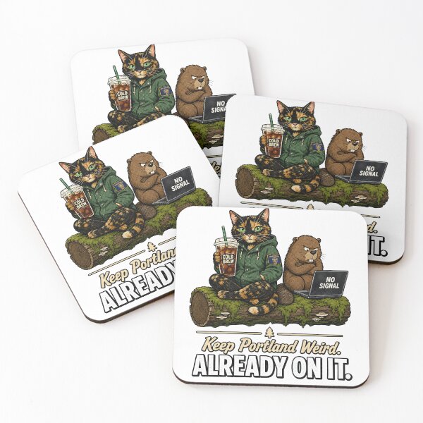 Item preview, Oregon — Tortoiseshell Cat Beaver Cold Brew Humor Gift designed and sold by Martin's_Design.
