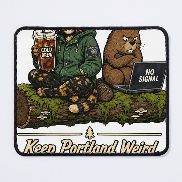 Item preview, Oregon — Tortoiseshell Cat Beaver Cold Brew Humor Gift designed and sold by Martin's_Design.