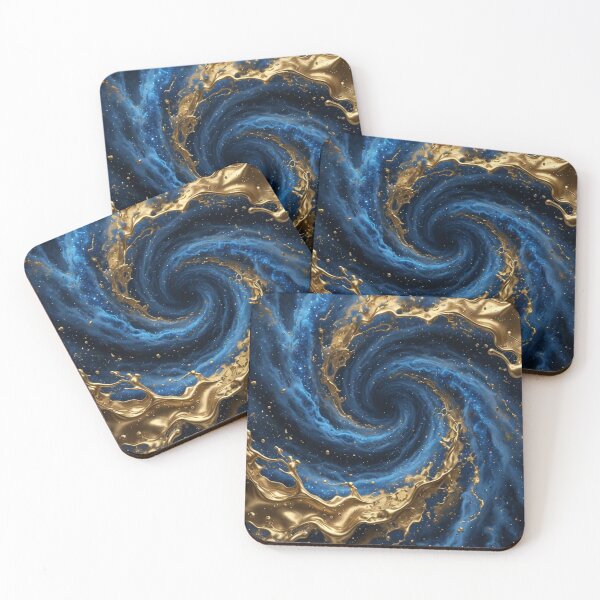Item preview, Blue Gold Metallic Fluid Swirl designed and sold by Pioneer Spirit Market.