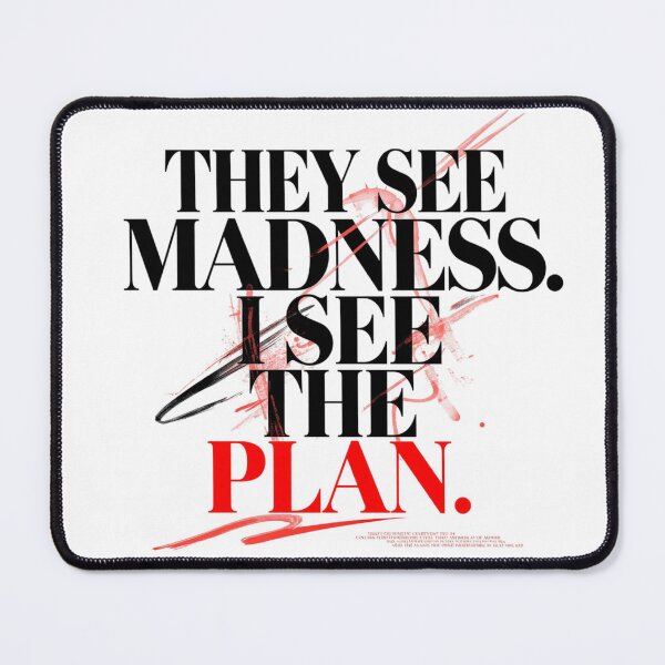 Item preview, The Madness Is The Plan | Obsession Motivation Typography Design designed and sold by Vvmd.