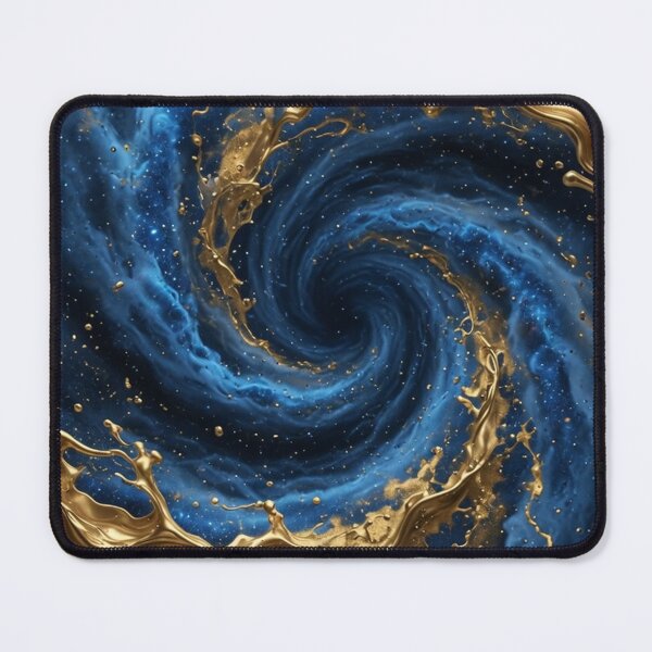 Item preview, Blue Gold Metallic Fluid Swirl designed and sold by Pioneer Spirit Market.