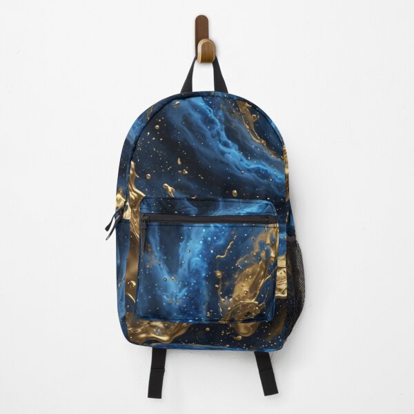 Item preview, Blue Gold Metallic Fluid Swirl designed and sold by Pioneer Spirit Market.