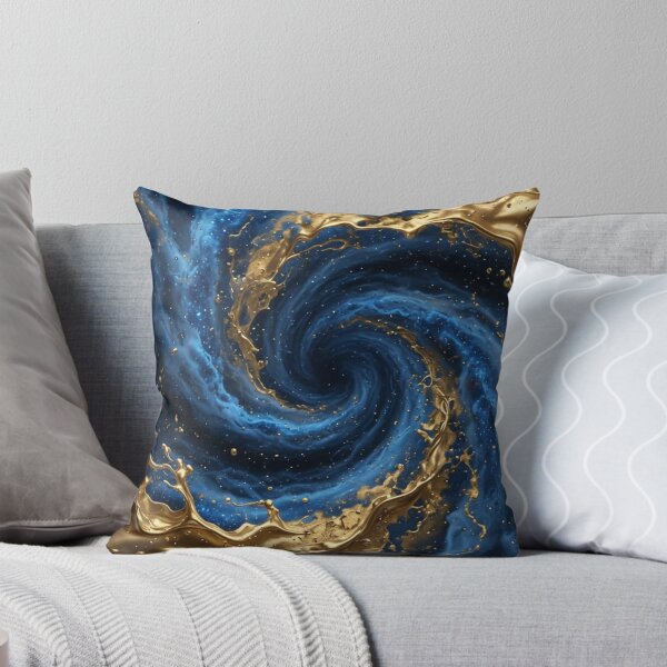 Item preview, Blue Gold Metallic Fluid Swirl designed and sold by Pioneer Spirit Market.