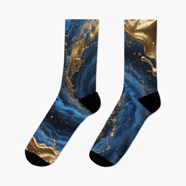 Item preview, Blue Gold Metallic Fluid Swirl designed and sold by Pioneer Spirit Market.