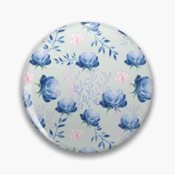 Item preview, Soft Blue Peony Garden Watercolor Seamless Floral Pattern designed and sold by Formvia Studio.