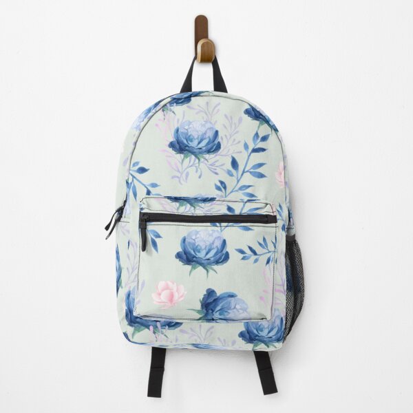 Item preview, Soft Blue Peony Garden Watercolor Seamless Floral Pattern designed and sold by Formvia Studio.