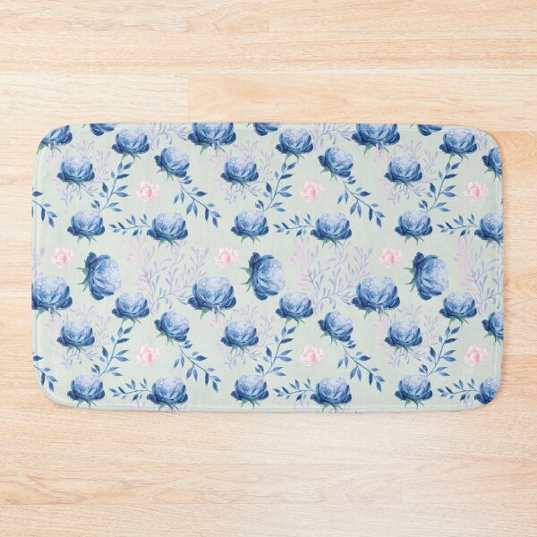 Item preview, Soft Blue Peony Garden Watercolor Seamless Floral Pattern designed and sold by Formvia Studio.