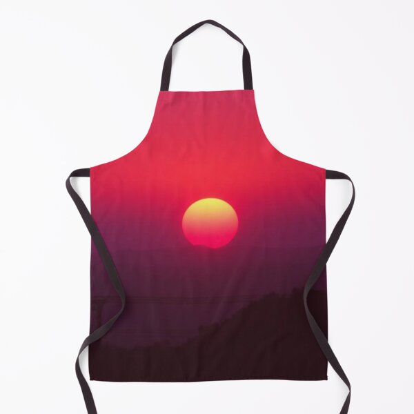 Item preview, Vibrant Crimson Sunset over Mountain Silhouette – Editorial Landscape designed and sold by Zaramodo.