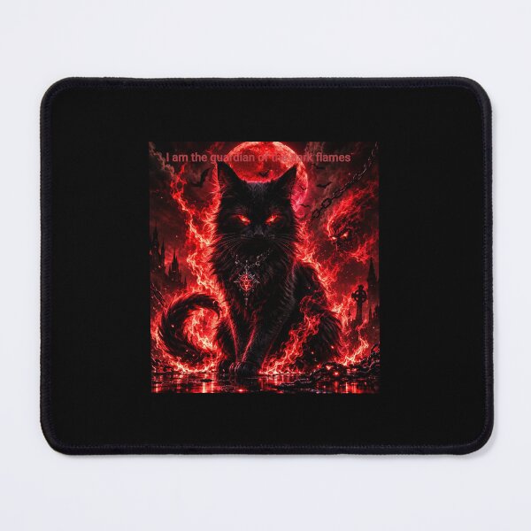 Item preview, "Dark Fire Cat - Occult Mystic Guardian of Flames" designed and sold by EduardTT.