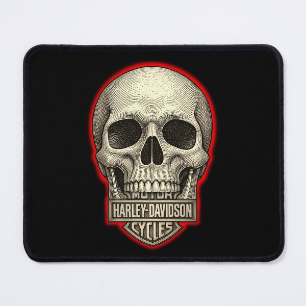 Item preview, Vintage Skull Harley Motorcycle Emblem with red designed and sold by mnurkowski.
