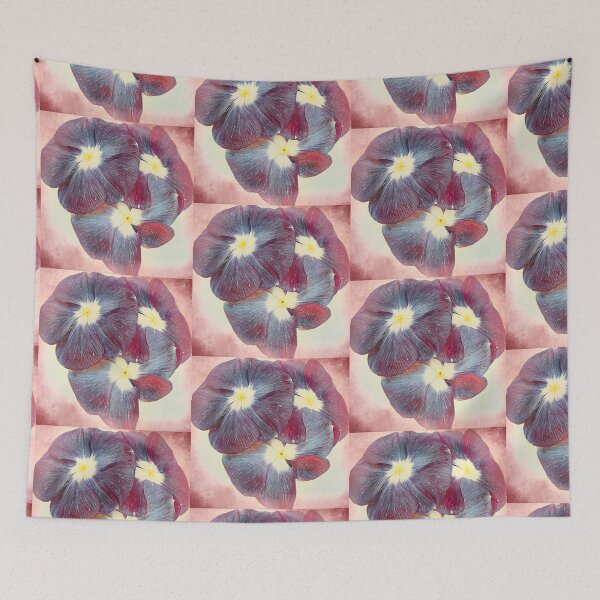 Item preview, Vintage Impressionist Blue and Purple Periwinkle Flower Art designed and sold by BalkanBloom.
