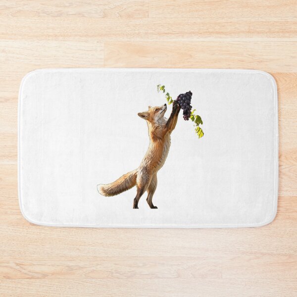 Item preview, Cute Red Fox Reaching for Grapes Cartoon Sticker Design designed and sold by sohail_arts.