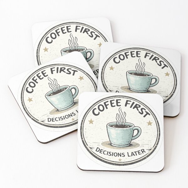 Item preview, Coffee First, Decisions Later – Minimal Coffee Quote Design designed and sold by yaalow.