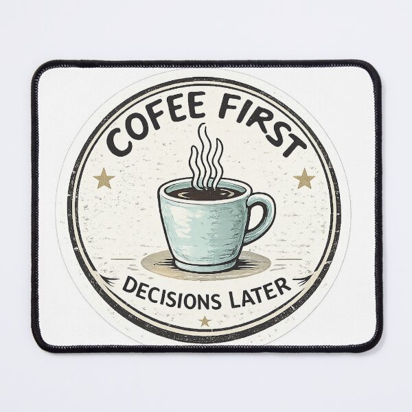 Item preview, Coffee First, Decisions Later – Minimal Coffee Quote Design designed and sold by yaalow.
