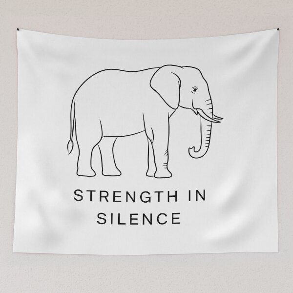 Item preview, Minimalist Elephant Strength in Silence Line Art designed and sold by Orviona.