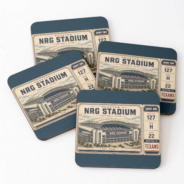 Artikelvorschau, Vintage-Ticket für das NRG Stadium der Houston Texans, Retro-Footballstadion-Kunst entworfen und verkauft von GhostDawgs.