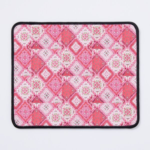 Item preview, Vintage Pink Bandana Patchwork Hearts and Roses Pattern designed and sold by Cleairydelulu.