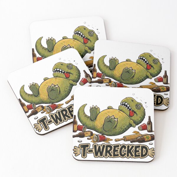 Item preview, T-Wrecked Funny Drunk T Rex Party Pun designed and sold by Nano-Threads.