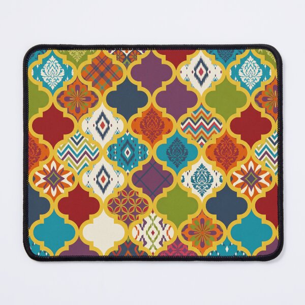 Item preview, Vibrant Moroccan Quatrefoil Patchwork Surface Pattern designed and sold by arteresting-art.